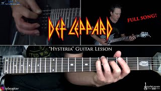 Hysteria Guitar Lesson  Def Leppard [upl. by Yahsal348]