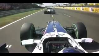 Schumacher almost KILLS Barrichello Hungary 2010 [upl. by Laetitia919]