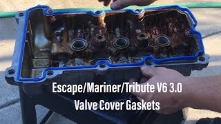 How To Replace Valve Cover Gaskets amp Spark Plugs Ford Escape v6 30 Mercury Mariner amp Mazda Tribute [upl. by Adnaral245]