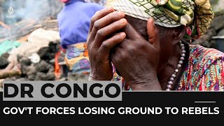 DR Congo violence Government forces losing ground to M23 group [upl. by Norred]