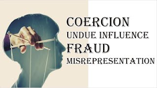 Coercion Undue Influence Fraud Misrepresentation  Indian Contract Act 1872  Law Guru [upl. by Edi]