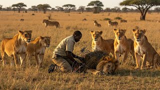 He Freed a Lion from Barbed Wire What the Lions Do Next Will Leave You Speechless [upl. by Akcirederf]