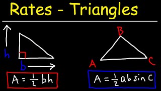 Related Rates  Area of a Triangle [upl. by Cain]