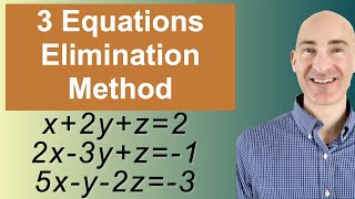 Solving Systems of 3 Equations Elimination [upl. by Aisul738]