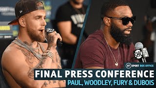 Jake Paul v Tyron Woodley Final Press Conference  Plus Tommy Fury amp Daniel Dubois [upl. by Louisette546]