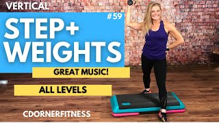 STEP Aerobics and Strength WORKOUT  CdornerFitness 59  134 bpm [upl. by Cassandre]