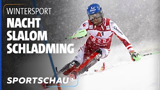 Schwarz sorgt für Heimsieg beim Nachtslalom in Schladming  Sportschau [upl. by Akirdna]