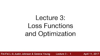 Lecture 3  Loss Functions and Optimization [upl. by Ynoffit437]