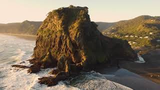 Golden Hour  Piha Beach New Zealand  Mavic Mini Drone Footage [upl. by Peggir238]