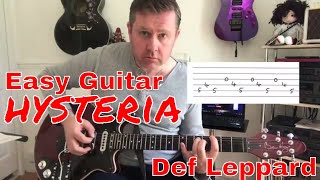 Easy Guitar  Hysteria  Def Leppard  Guitar Lesson Guitar Tab [upl. by Jobina789]