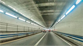 Hampton Roads Bridge Underwater Tunnel  Driving 4K  Norfolk  Virginia [upl. by Neiv]