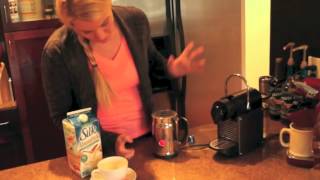 Nespresso Aeroccino Plus Frother Review Frothing Almond Milk [upl. by Nylrak22]