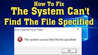 How To Fix The System Cannot find the File Specified Error in windows [upl. by Luzader]